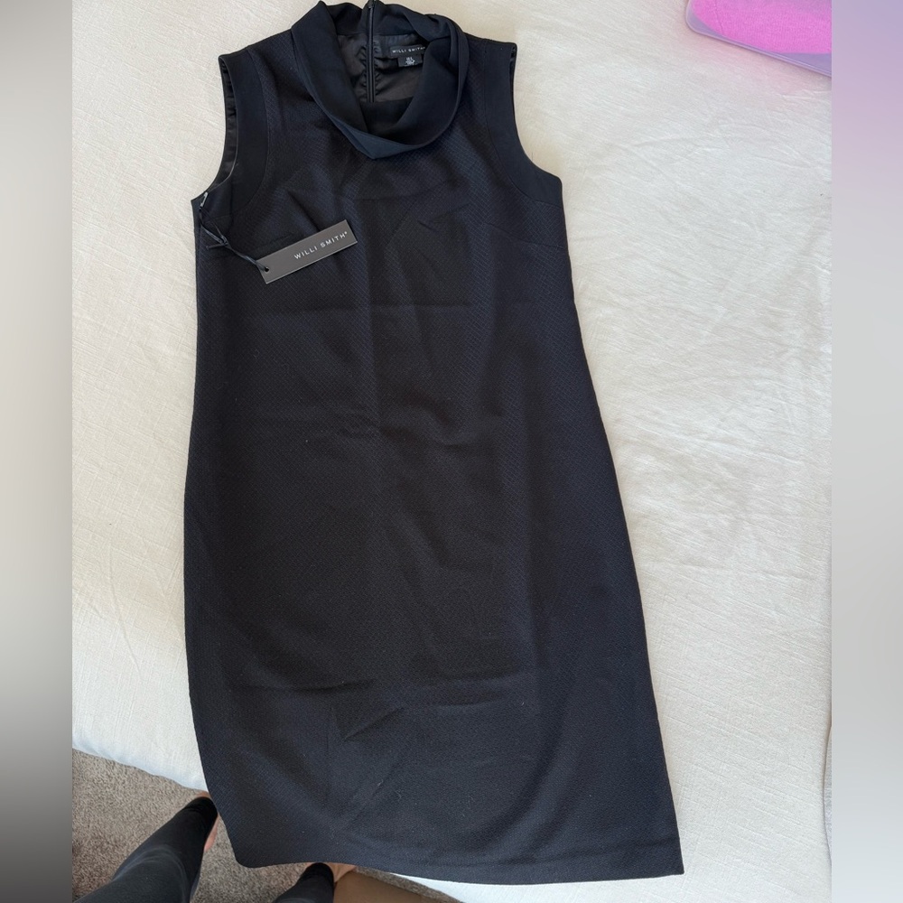 New with tags Willi Smith Black Sleeveless Dress with cowl neck size 2